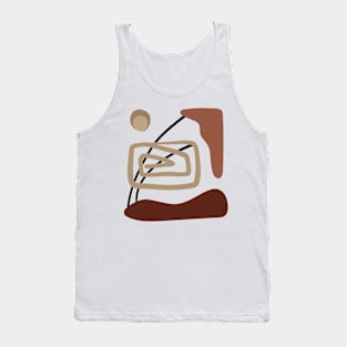 Minimal Modern  Abstract Shapes  Warm Tones  Design Tank Top